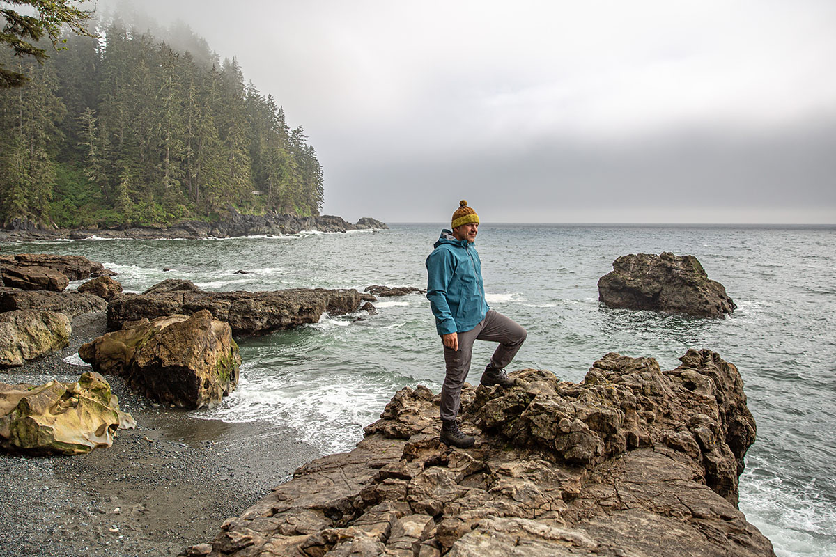 Arc'teryx Ralle Jacket (standing on rocks along shore)